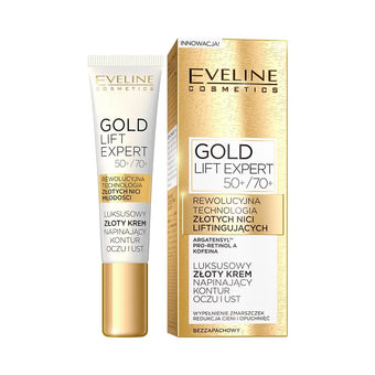 compare product Eveline Gold Lift Expert 50+/70+ роскошный укрепляющий крем для контура глаз и губ 15 ml
