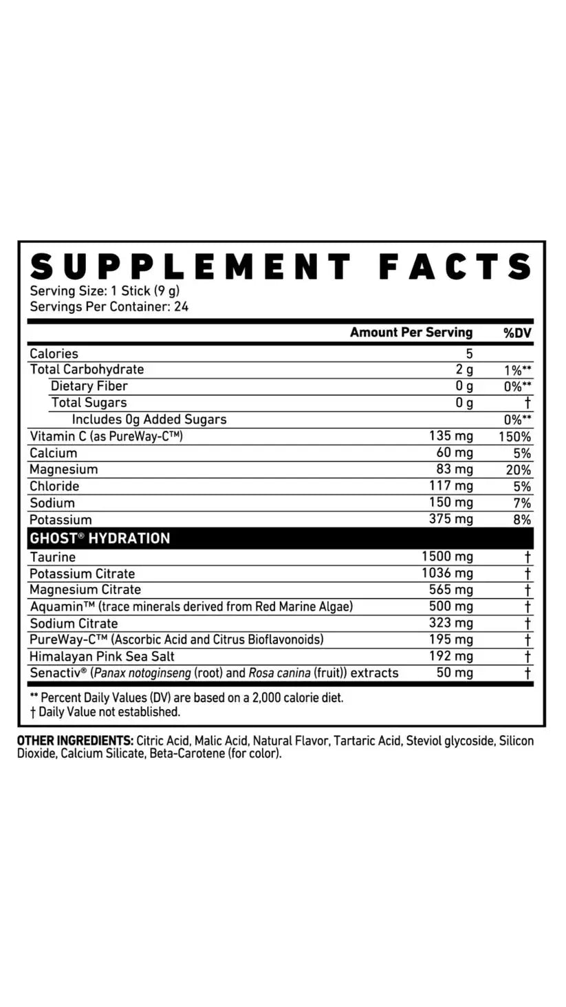 Ghost Hydration Sticks - 24 servings Ghost