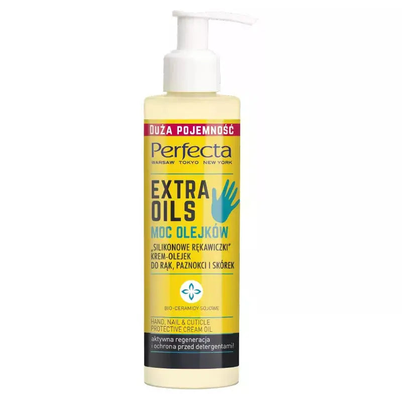PERFECTA Extra Oils Cream-Oil for Hands, Nails and Cuticles - Silicone Gloves - 195 ml PERFECTA
