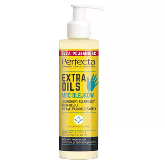 compare product PERFECTA Extra Oils Cream-Oil for Hands, Nails and Cuticles - Silicone Gloves - 195 ml