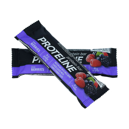 PROTELINE - Protein bar with wild berry flavor glazed with confectionery glaze (40g) PROTELINE