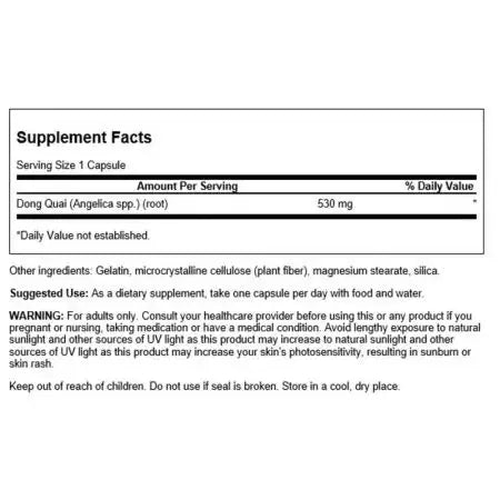 SWANSON DONG QUAI 530 MG 100 capsules SWANSON