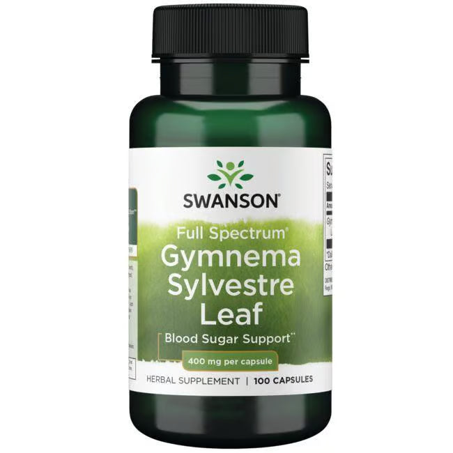 SWANSON GYMNEMA SYLVESTRE LEAF 400 MG 100 capsules GO GET FIT