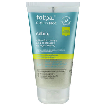compare product Tołpa Dermo Face Sebio Micro-Exfoliating 3-in-1 Facial Cleansing Gel Scrub 150 ml